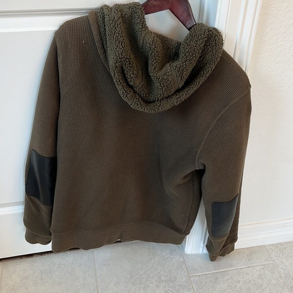 Vince Green Waffle/Shearling Hoodie M - Picture 3 of 3